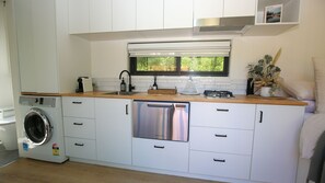 Fridge, microwave, stovetop, dishwasher