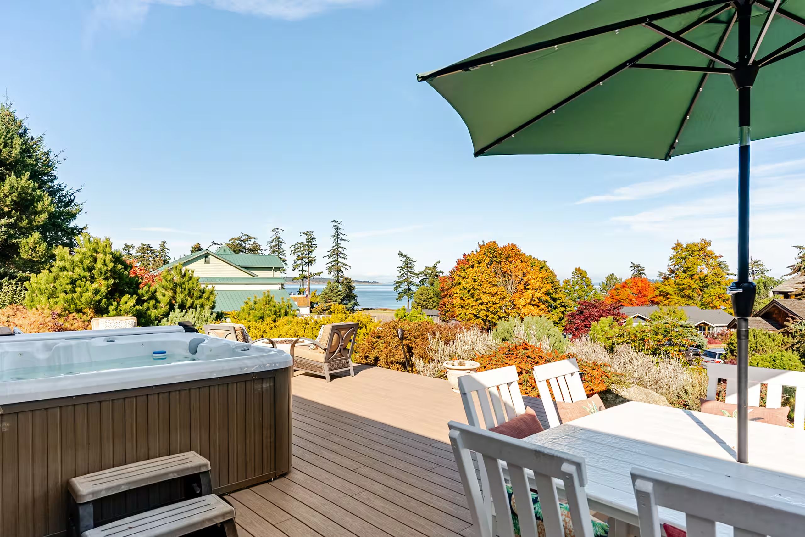 Large Outdoor living and a beautifully landscaped yard.