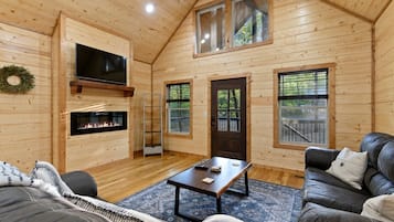 Smart TV, fireplace, video games