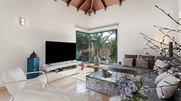 Televisión, reproductor de DVD y estéreo
