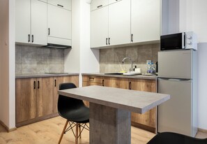 Fridge, microwave, stovetop - Chorzów Inviting Apartment (Chorzów)