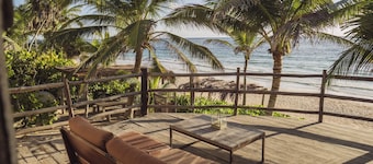 Holistic beachfront villa in the Sian Kaan | Tulum reserve for 14 people.