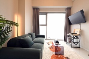 Standard-Doppelzimmer, 1 Schlafzimmer, Nichtraucher, Meerblick (Self check-in) | Wohnbereich
