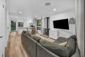 TV, fireplace, video games