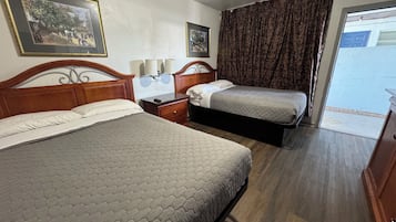 Desk, free WiFi, bed sheets