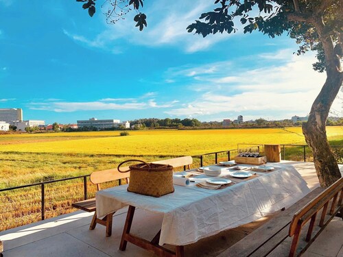 Villa bên cánh đồng lúa Bà Rịa. Cảm nhận không gian gần gũi thiên nhiên.