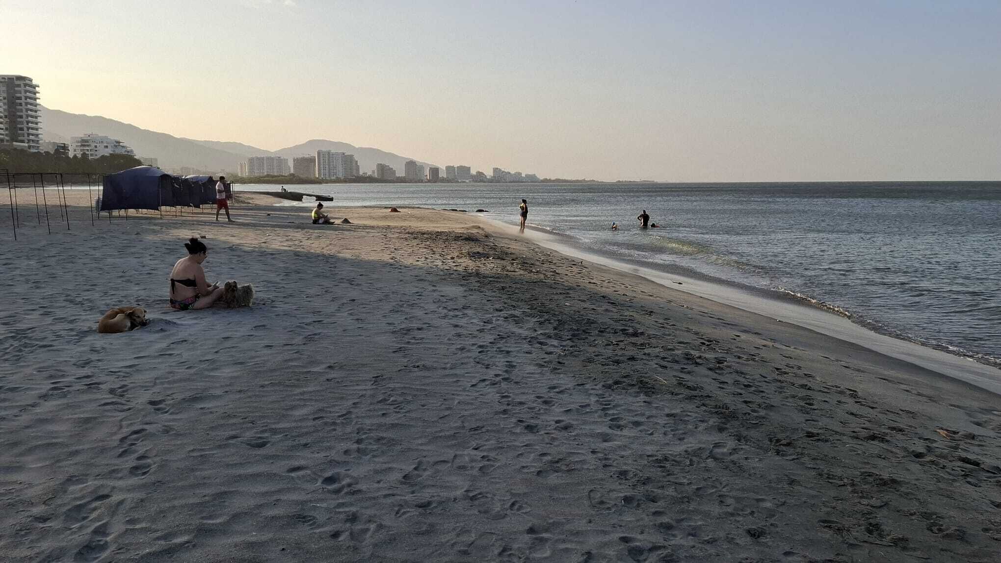 On the beach, beach towels