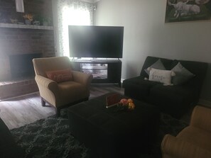 Smart TV, fireplace, video games