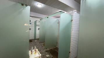 Towels, soap, shampoo, toilet paper