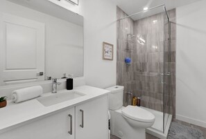 Hair dryer, towels, toilet paper