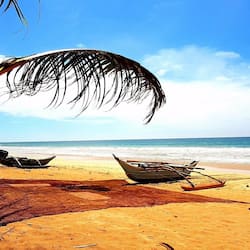 On the beach, white sand