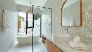 Villa, 2 Bedrooms, Pool View | Bathroom | Free toiletries, hair dryer, towels, soap
