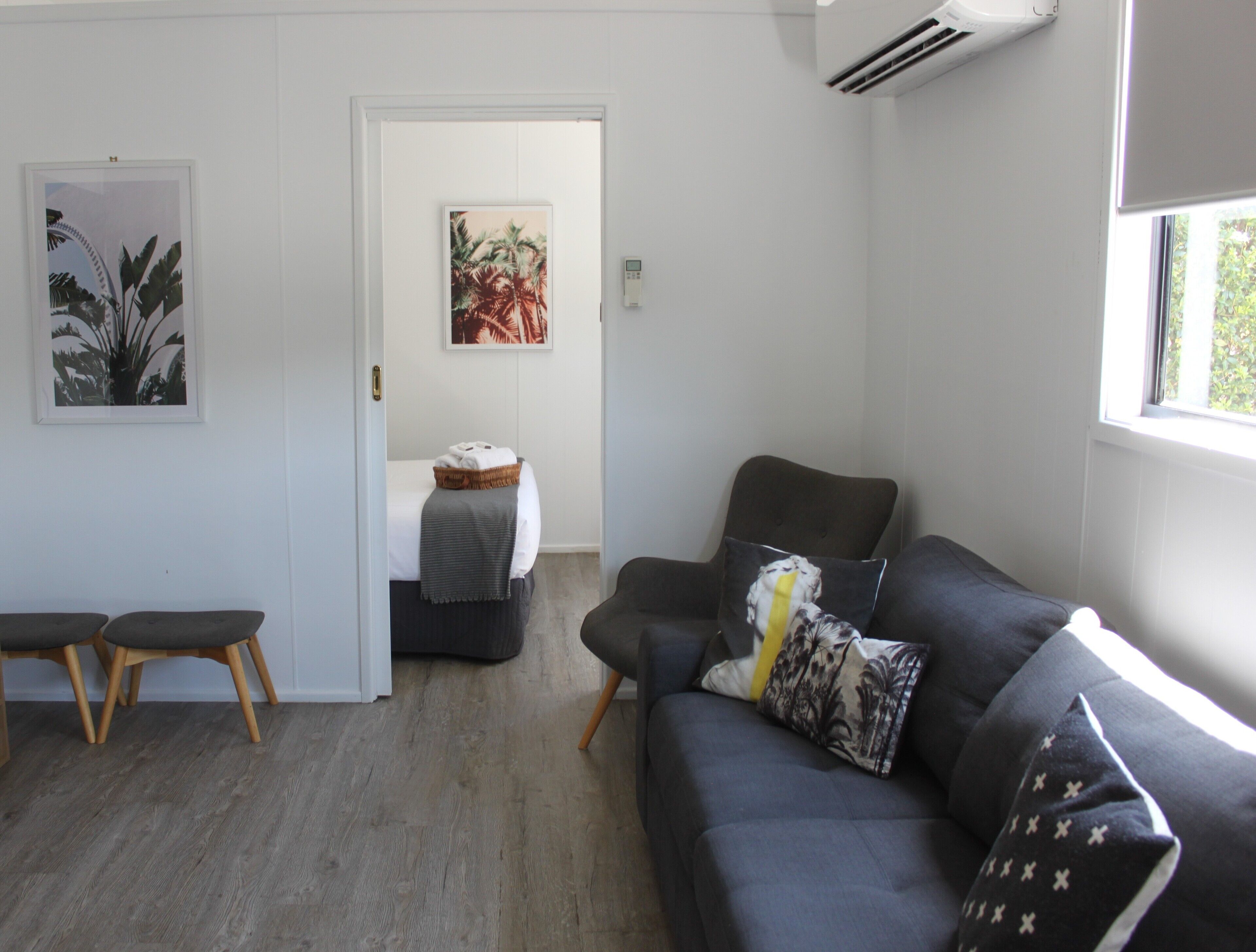 Family Cabin, 2 Bedrooms, Kitchen | Living area | 40-inch Smart TV with satellite channels