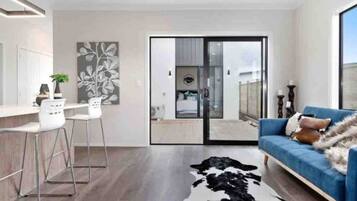 4 bedrooms, iron/ironing board, travel cot, WiFi