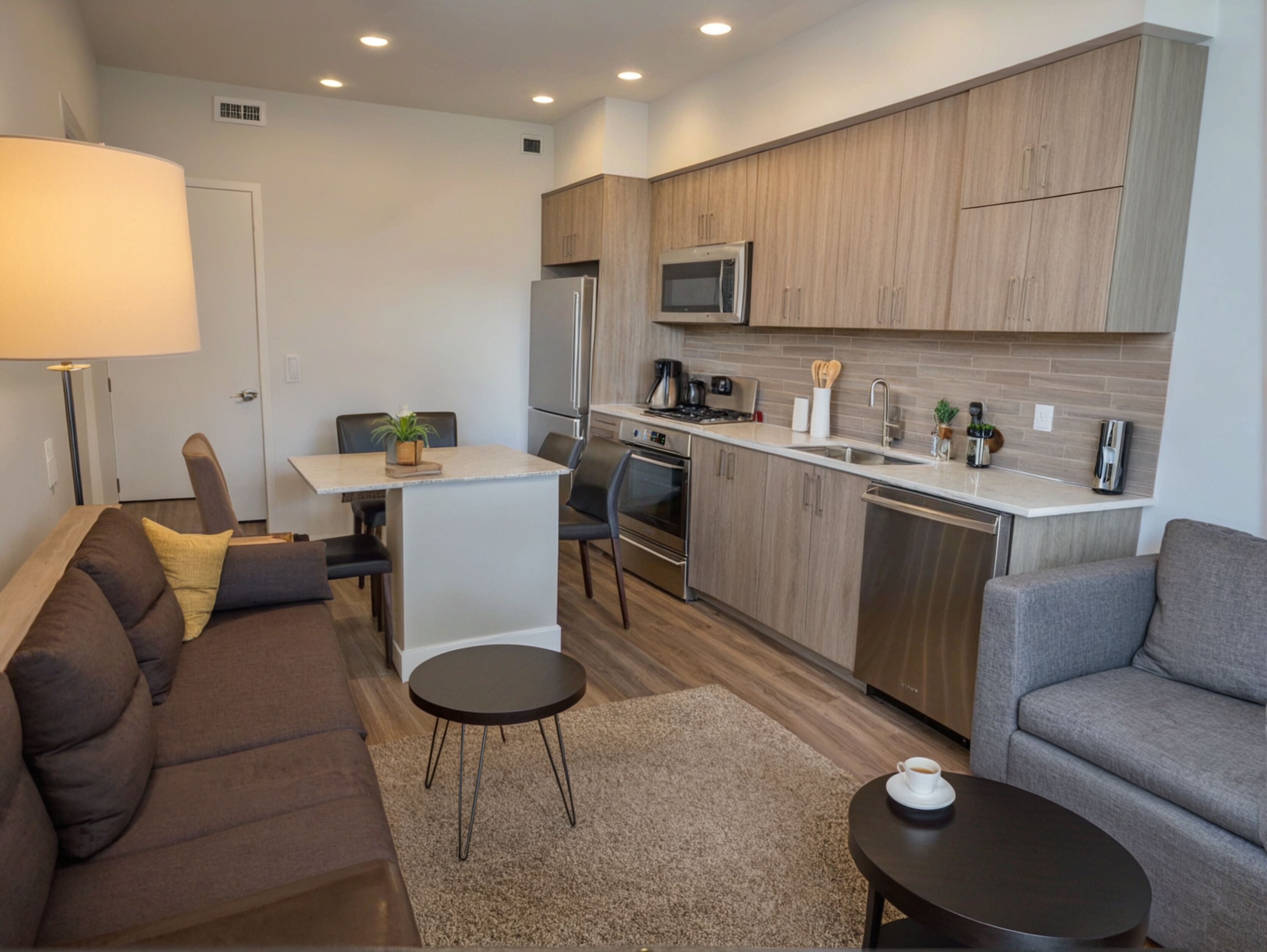 Premier Apartment, 1 Bedroom | Living area | 50-inch Smart TV with digital channels, Netflix, streaming services