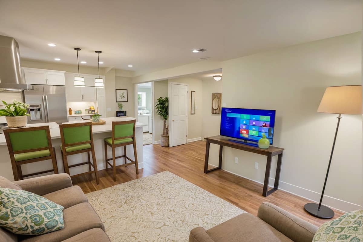 Suite, 1 Bedroom, Balcony | Living area | 50-inch Smart TV with digital channels, Netflix, streaming services