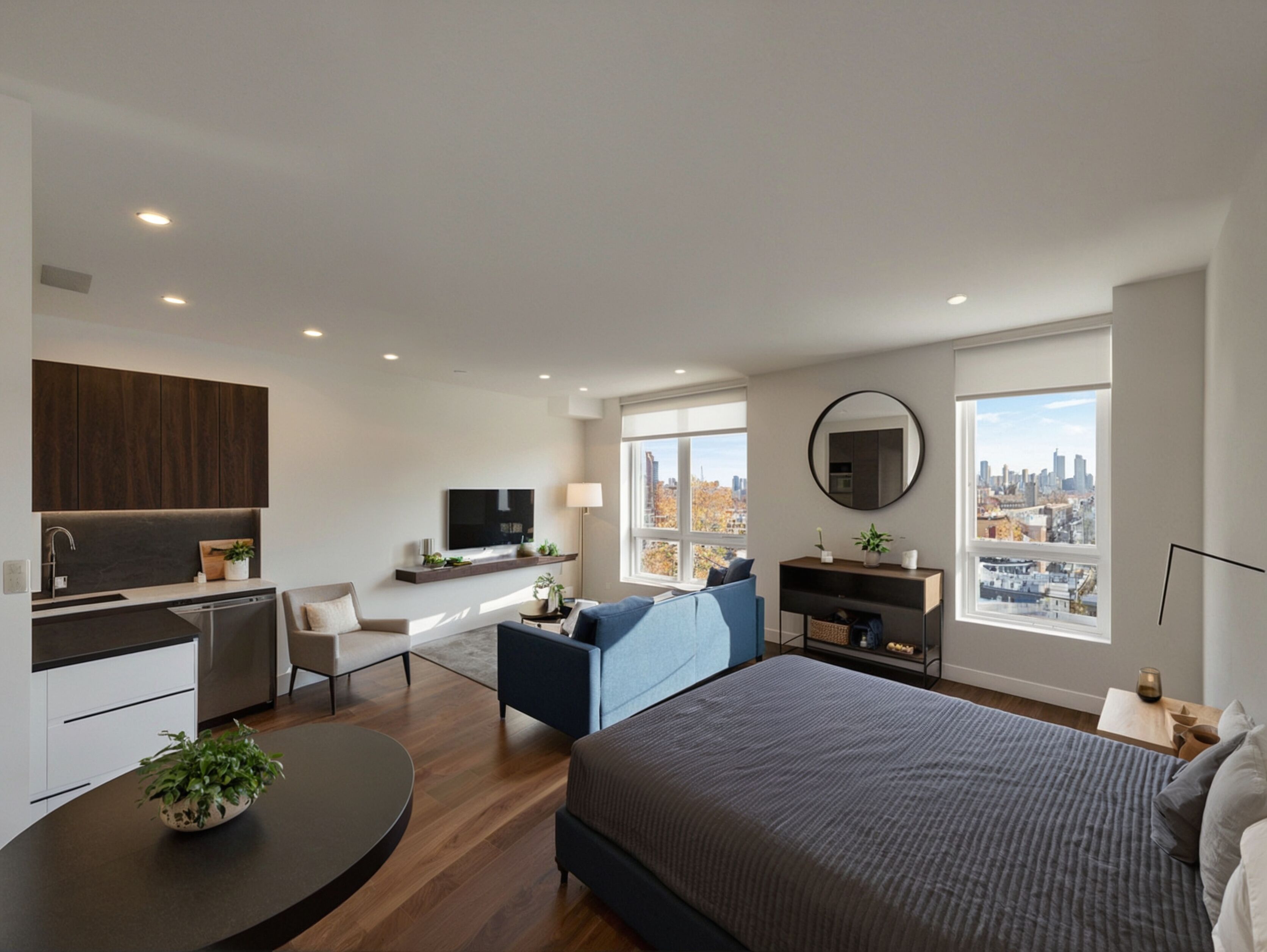 Studiosuite | Wohnbereich | 50-Zoll-Smart-TV mit Digitalempfang, Netflix, Streaming-Dienste