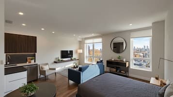 Studio Suite | Living area | 50-inch Smart TV with digital channels, Netflix, streaming services