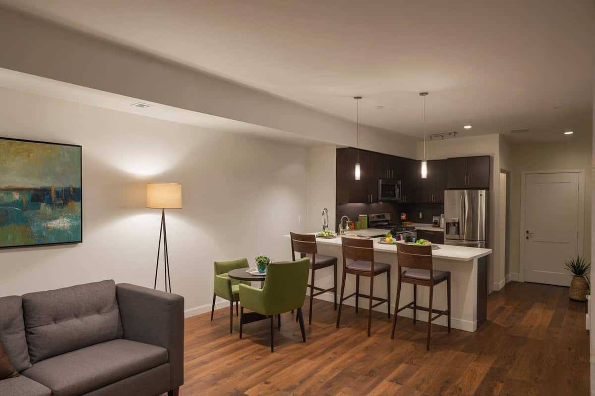 Premier Apartment, 2 Bedrooms | Living area | 50-inch Smart TV with digital channels, Netflix, streaming services