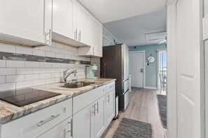 Fridge, microwave, stovetop, coffee/tea maker - The Happy Whale: 1 BR Condo w/ 2 Heated Pools (North Wildwood)