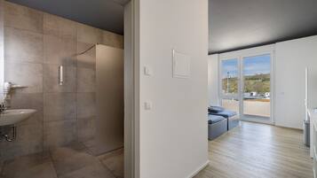 Ducha, secador de pelo, toallas