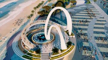 On the beach, white sand