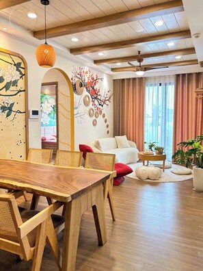 Design Apartment, 3 Bedrooms, Balcony, Lake View | Living room | Flat-screen TV - Armin Homes 3BR Wabi Sabi Apt Ecopark (Van Giang)