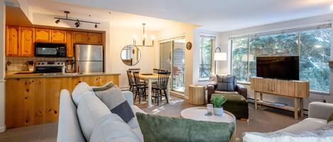 Televisie en een open haard