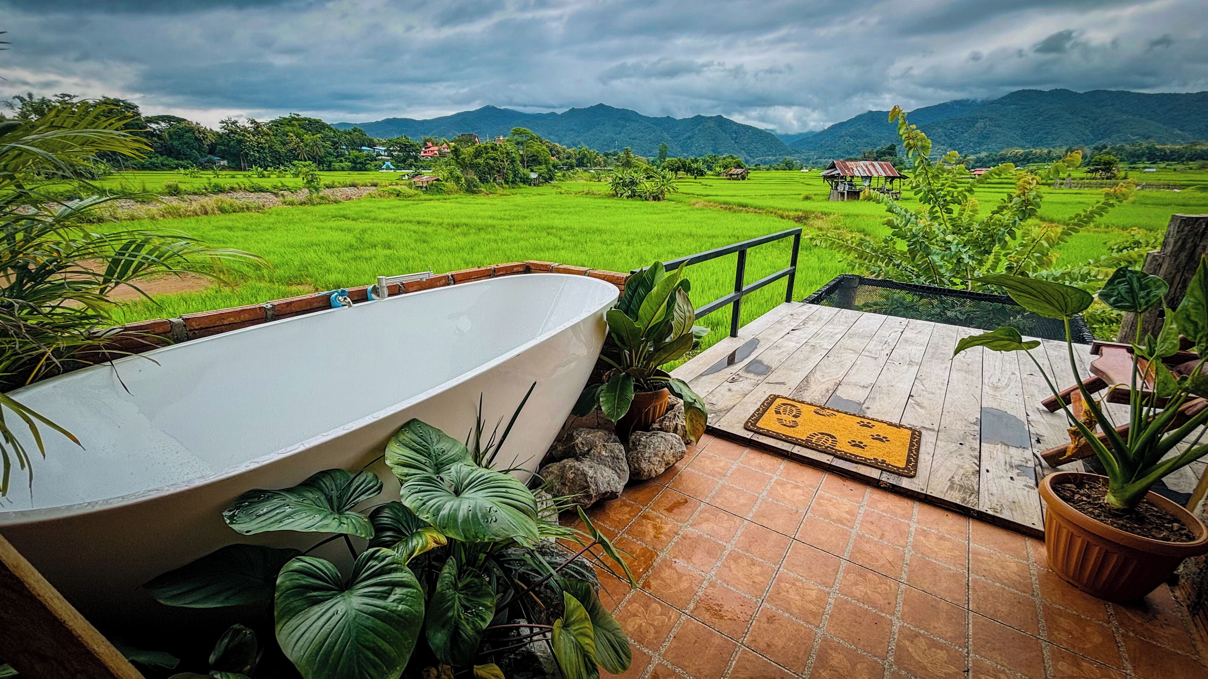 家庭客房, 多張床, 山 景 | 全浸式浴缸