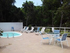 Indoor pool, outdoor pool, pool umbrellas, sun loungers