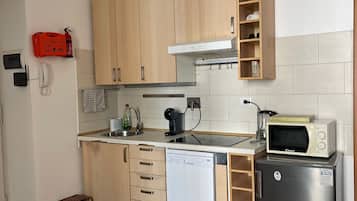 Classic Apartment, Balcony | Private kitchen | Full-sized fridge
