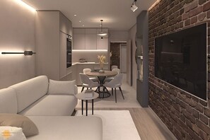 Living area - Apartment with Balcony (Tiranë)