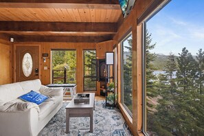 TV, fireplace - Stunning Views at Stargazer | Lakefront Studio! (Crystal Bay)