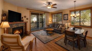 TV, fireplace, DVD player
