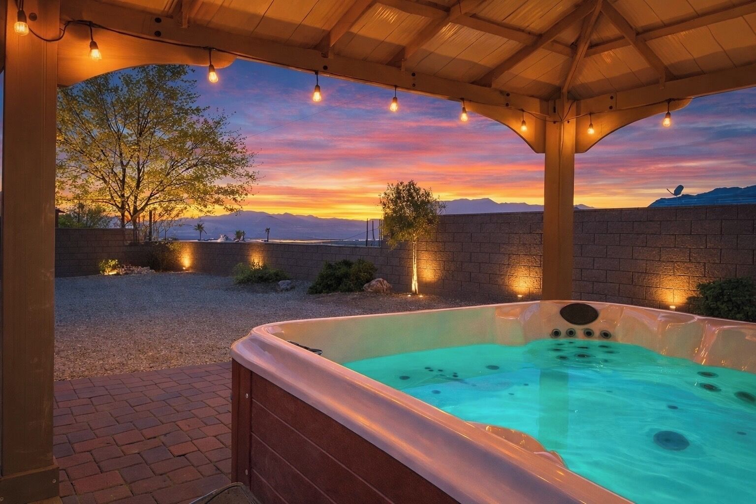 Outdoor spa tub