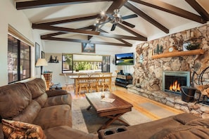 TV, fireplace, DVD player