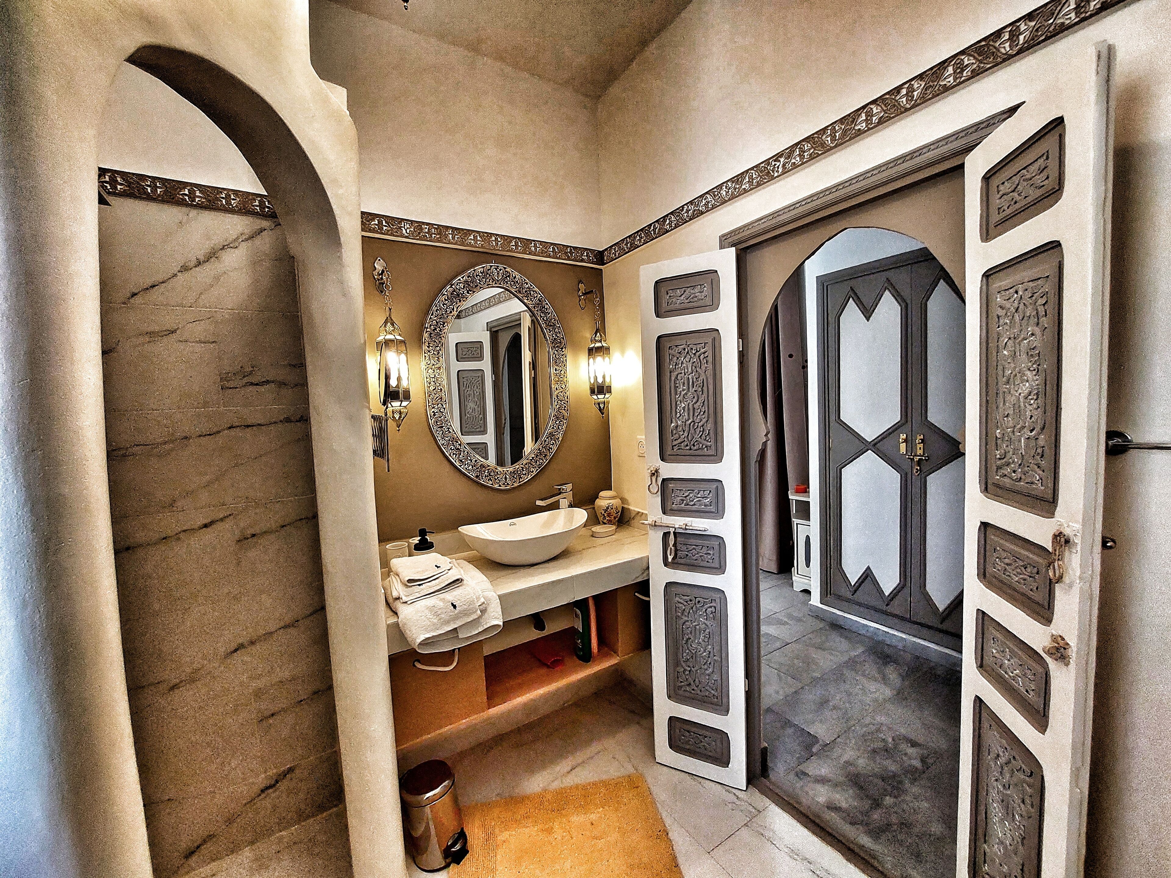 Deluxe Double Room, Patio, Pool View | Bathroom | Shower, rainfall showerhead, free toiletries, hair dryer