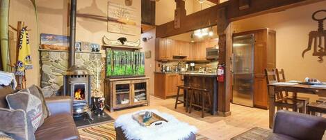 TV, fireplace, DVD player