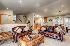 TV, fireplace, foosball