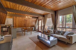 TV, fireplace - Heavenly Hollow | A-Frame Cabin in South Lake Tahoe! (South Lake Tahoe)