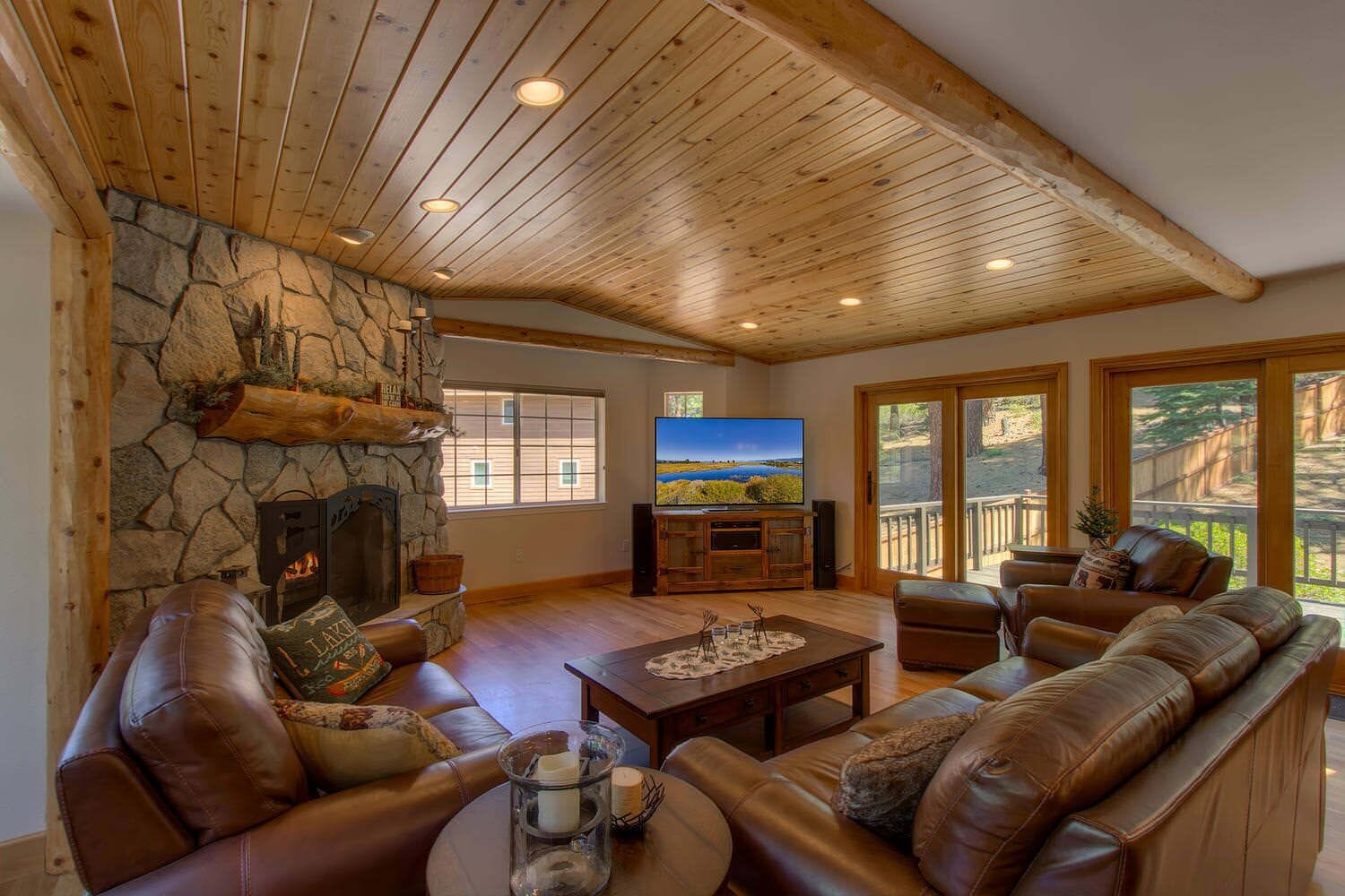 TV, fireplace, video games, DVD player