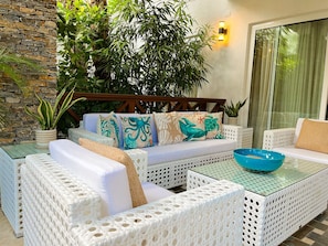 Terrace/patio - Luxury 2-Bedroom Apartment with Private Mini Pool & Backyard in Las Terrenas (El Limón)