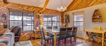 Deck & Fire Pit: Waterfront Cabin in Greers Ferry!