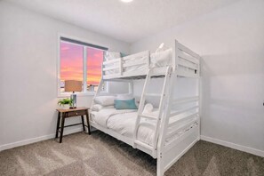 4 bedrooms, iron/ironing board, travel cot, WiFi