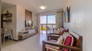 Living room - Apto Beira Mar com Vista e Pé na Areia   (Barra de São Miguel)