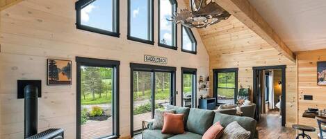 Televisión y chimenea