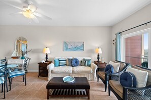 Condo | Living area | 42-inch Smart TV with cable channels - Waterside Village by Panhandle Getaways (Port St. Joe)