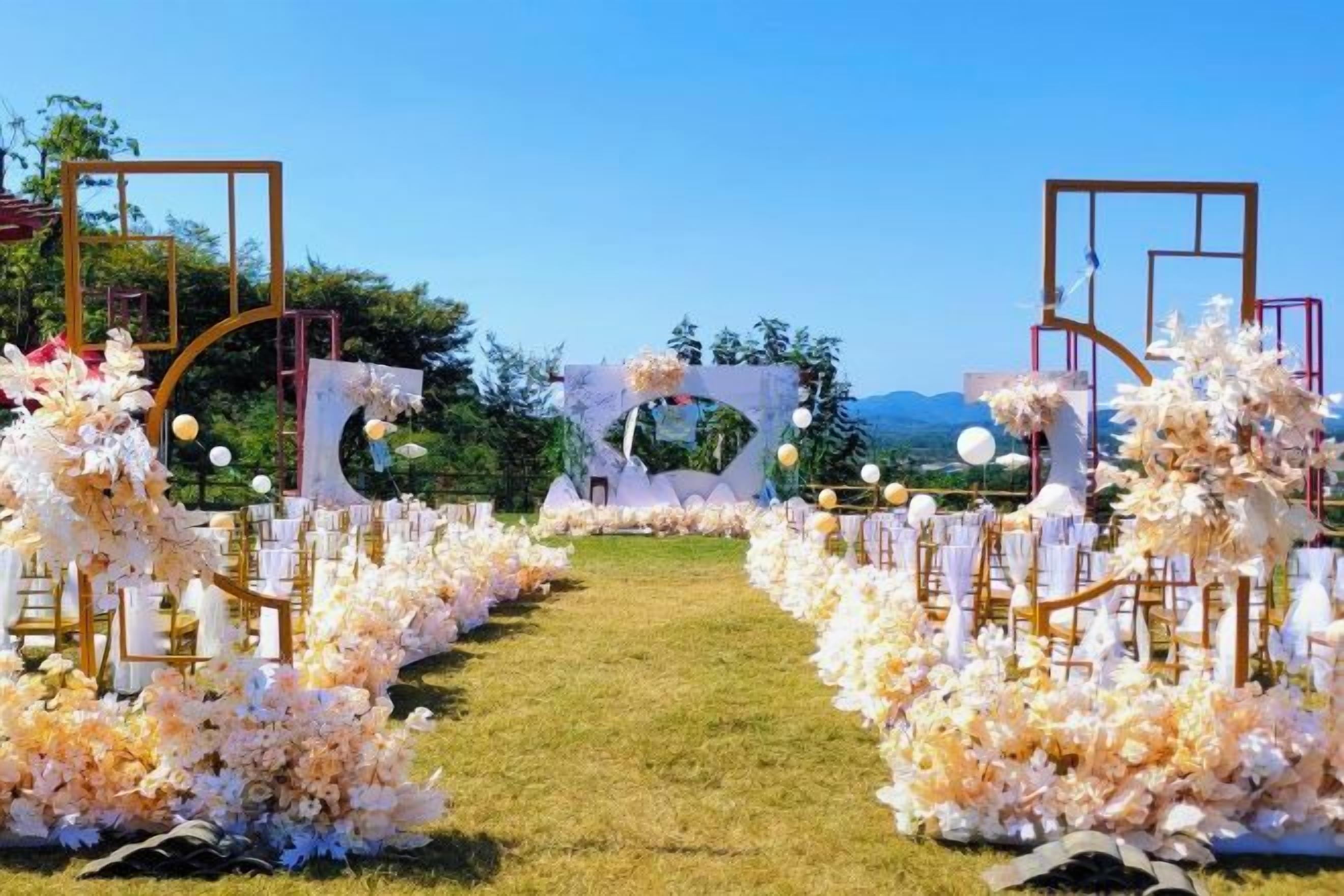 Outdoor banquet area
