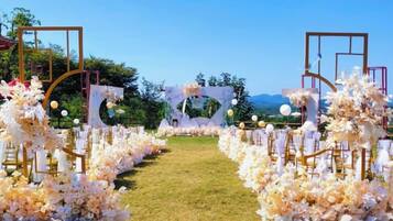 Outdoor banquet area
