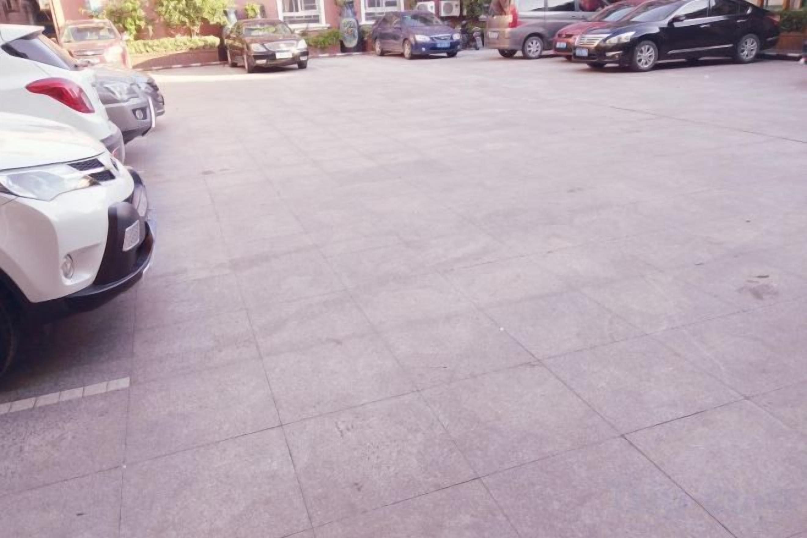 Un estacionamiento con varios coches aparcados de forma ordenada.
